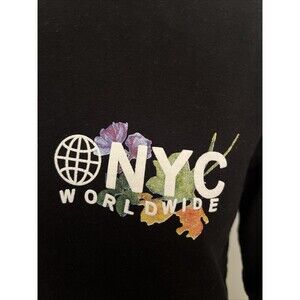 NYC Worldwide Black T shirt, Men's Small Denim & Flower Ricky Singh